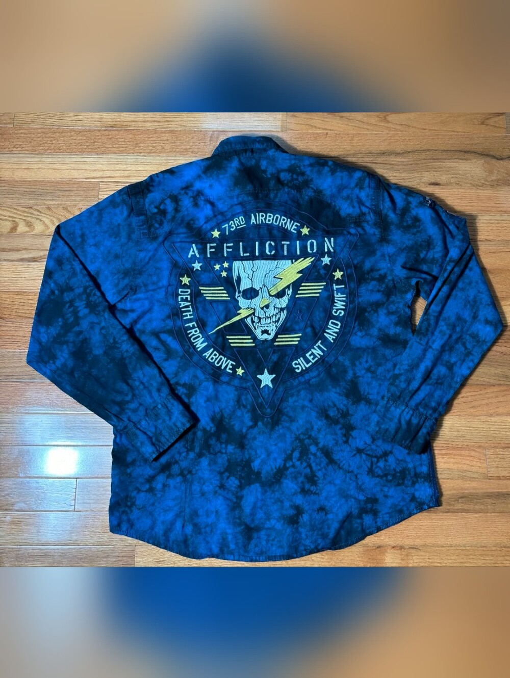 Affliction Black Premium 73rd Airborne Shirt L Sleeveless Embroidered Grunge Y2K